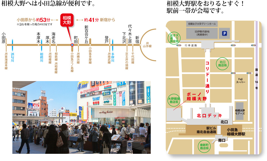 路線図、会場図